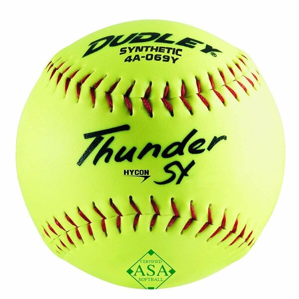 Spalding Sports Russell 12 in. Dudley ASA Poly Core Synthetic Cover Thunder SY Softball, 6PK SP571607